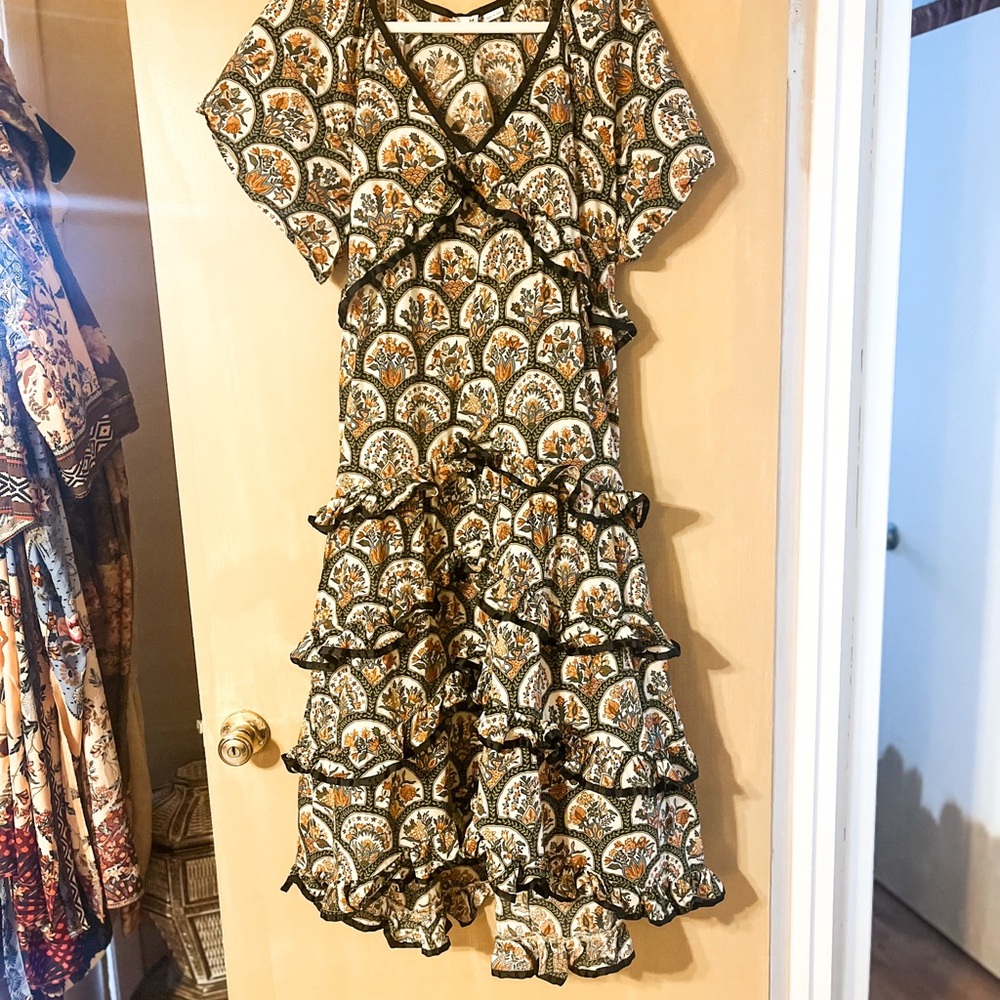 Rhode Resort Floral Ruffle Midi Dress